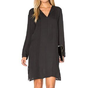 Vince Women's Split-Neck Pintuck Silk Dress